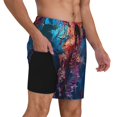 thumbnail image 2 of Fuzoiu Colorful Jellyfish Abstract Print Men's Swim Shorts,Quick-Dry Double-Layer Swim Trunks,Board Trunks,Beach Shorts Swimwear Bathing Suits-XX-Large, 2 of 6
