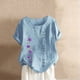 thumbnail image 3 of Camisetas de Manga Corta para Mujeres, Camiseta de Manga Corta Impresa Casual Hecha de 95% Poliéster 5% Spandex para Todas las Estaciones, Camisetas de Manga Corta para Mujeres, 3 of 3