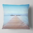 thumbnail image 2 of Designart Wooden Pier in Cold Atmosphere - Seascape Throw Pillow - 18x18, 2 of 5