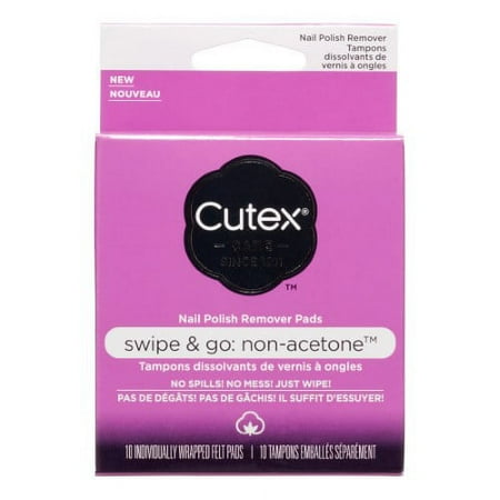 Cutex Swipe & Go Nail Polish Remover 10 Ct Non-Acetone (14 pack)