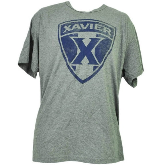 NCAA Xavier Musketeers Gray Distressed Logo Tshirt Mens Adult Short Sleeve XL