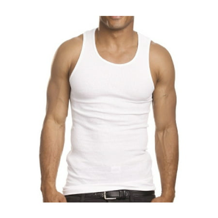 3 Mens Slim Muscle Tank Top T-Shirt Ribbed Sleeveless Gym Fashion A-Shirt