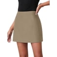 thumbnail image 3 of Jupe-pantalon à Fermeture Éclair devant à Fente Latérale Double pour Femmes, Short Doublé Mode Beige G, 3 of 9