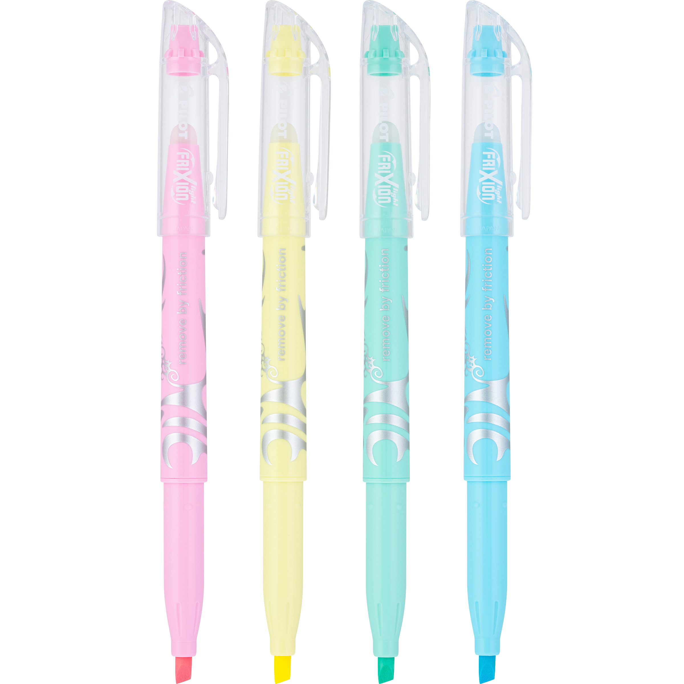 Resaltadores borrables Pilot FriXion colección pastel claro, punta biselada, colores surtidos, 4 piezas 5