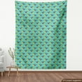 thumbnail image 4 of Ambesonne Fish Fabric by the Yard Upholstery, Deep Sea Sharks Swimming Art, 2 Yards, Seafoam Pale Green and Indigo, 4 of 5