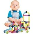 thumbnail image 4 of Juego de 36 bolas y varillas magnéticas, barras de construcción magnéticas, bloques de construcción, fichas, juguetes apilables para niños a partir de 3 años (36 piezas), 4 of 5