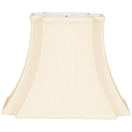 Structures Inverted Six Light - Royal Designs Rectangle Bell Inverted Corner Designer Lamp Shade, Eggshell, (8 x 6) x (14 x 9) x 10.7
