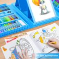 thumbnail image 5 of 208 PCS Art Supplies, Drawing Art Kit for Kids Adults Art Set with Double Sided Trifold Easel, Oil Pastels, Crayons, Colored Pencils, Watercolor Pens Gift for Girls Boys Artist, Blue, 5 of 7