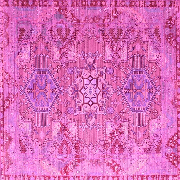 Ahgly Company Indoor Square Persian Pink Traditional Area Rugs, 3' Square