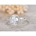 thumbnail image 3 of 1.25 Carat Round cut Halo Man made diamond moissanite Engagement Ring Set with 18k Gold Plating, 3 of 4
