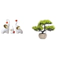 thumbnail image 1 of Colección De Esculturas De Elefantes Y Bonsáis Artificiales. Elegantes Estatuas De Animales Con Vegetación Artificial Para La Decoración De Escritorios Y Salas De Estar., 1 of 8
