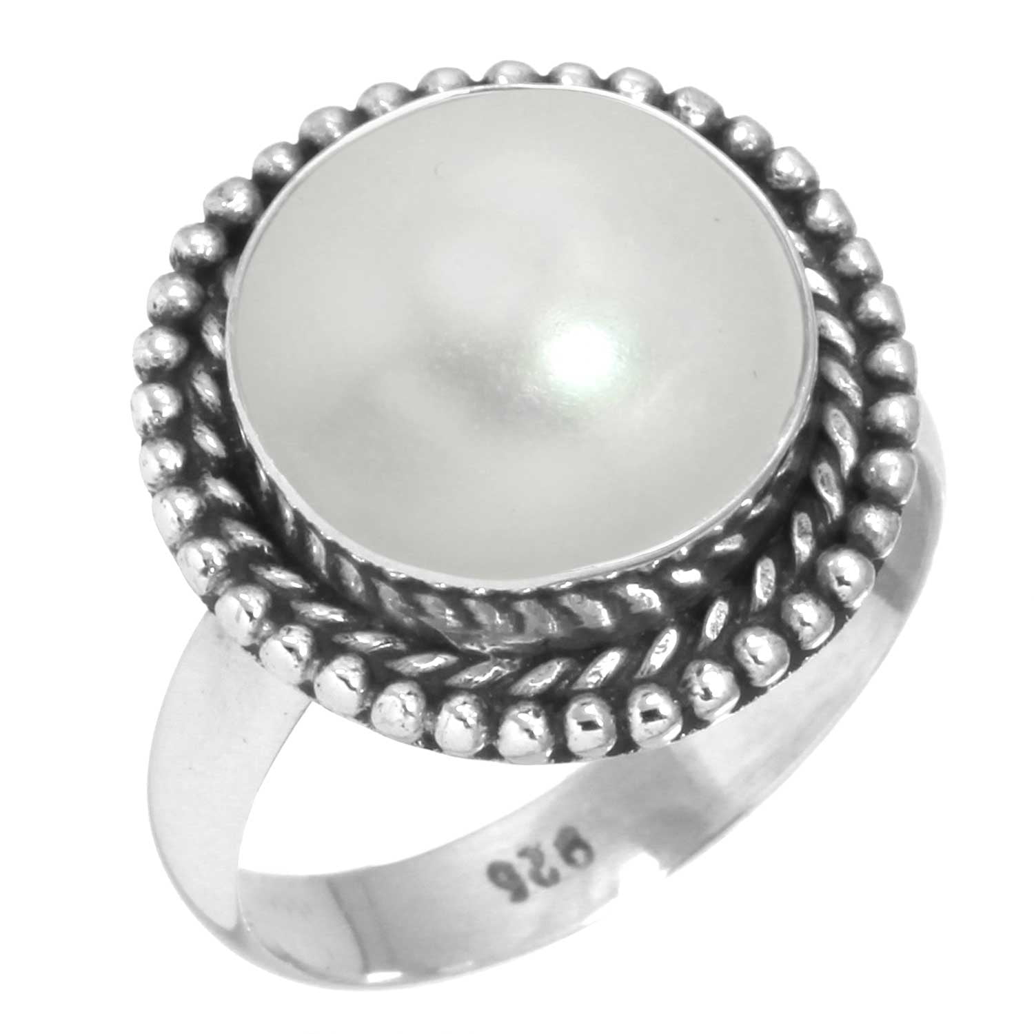 Jude Frances Petite Pearl Stone Ring With Pave White Diamonds | R Gregory  Jewelers