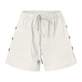 thumbnail image 3 of fatyb Summer Womens Casual Shorts Elastic High Waist Beach Shorts Drawstring Lounge Shorts with Pockets, 3 of 6