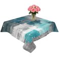 thumbnail image 2 of Teal Grey Table Cloth Waterproof Tablecloths, Abstract Art Oil Painting Modern Geometric Tablecloth Dining Table Cover for Kitchen Party Tabletop Outdoor, Square Tablecloth 54x54 Inch, 2 of 9