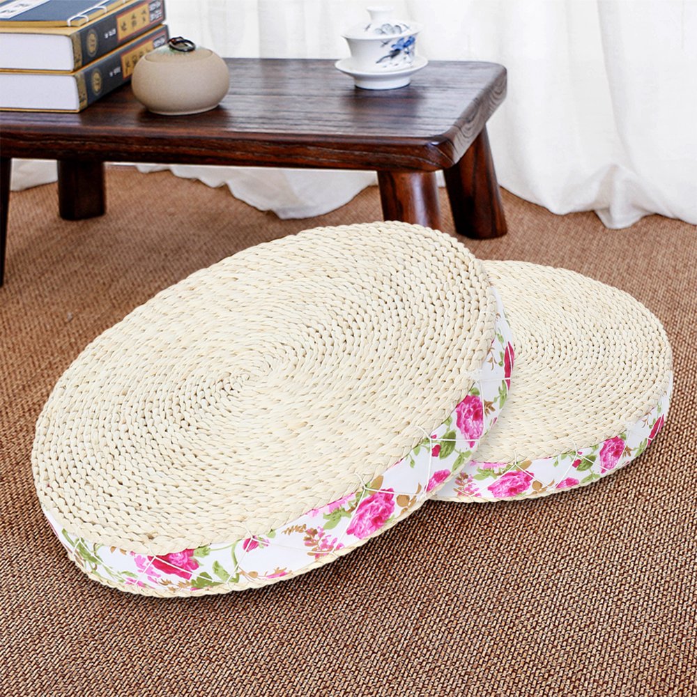 Handmade Round Straw Weave Pillow Floor Yoga Zen Chair Seat Mat Cushion