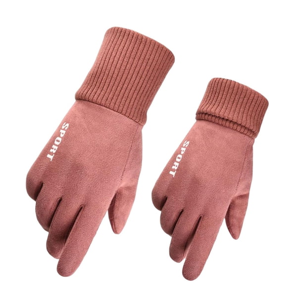 Guantes deportivos cálidos de invierno de pantalla táctil para senderismo Conducción Ciclismo Patinaje Mujer Rosa jinwen Guantes cálidos de invierno