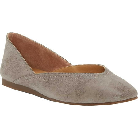 

Women s Lucky Brand Alba Flat Titanium Hard Rock Leather 9.5 M
