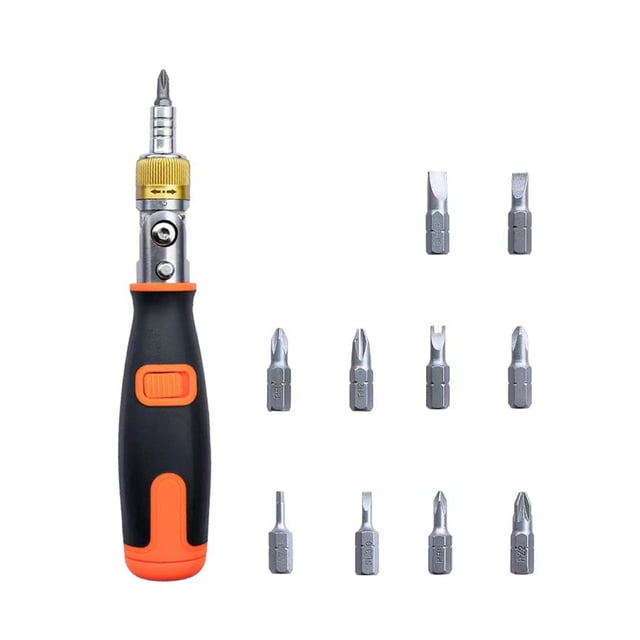 WHEANG 10 In 1 Multi Angle Screwdriver Tools 180° Multi Angle Rotation Screwdriver A Great Screwdriver Solves Most /Disassembly Problems One Size Orange