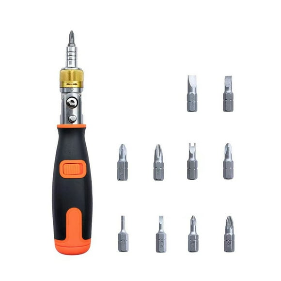 WHEANG 10 In 1 Multi Angle Screwdriver Tools 180° Multi Angle Rotation Screwdriver A Great Screwdriver Solves Most /Disassembly Problems One Size Orange