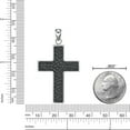 thumbnail image 7 of Black Ion Plated Stainless Steel Hammered Cross Pendant - 24 Inch Round Box Chain, 7 of 7