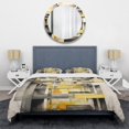 thumbnail image 3 of Designart "Intersecting Realities in Yellow and Grey II" Abstract Shapes Bedding Covert Set - Abstract Yellow Modern Bed Set With 1 Sham, 3 of 5