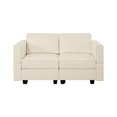 thumbnail image 3 of Sarah Modular Loveseat Sofa Couch with Storage Seats Air leather 2 Seater Love Seats for Small Spaces- Beige, 3 of 7