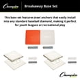 thumbnail image 2 of Champion Sports Recreational Safety Breakaway Baseball Base Set with Breakaway Double First Base - Release On Impact Safety Base Set, 2 of 5