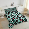 thumbnail image 3 of Pink Cheetah Print Bedding Set Twin Teal Animal Print Comforter Set, Safari Leopard Duvet Insert Wild Cheetah Quilt Comforter, African Wildlife Skin Bedding Comforters & Sets Super Cozy 2pcs, 3 of 6