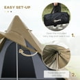 thumbnail image 6 of Outsunny Easy Set-Up Camping Tent with Porch, Floor and Carry Bag, for 2-3 Person Backpacking Camping Hiking, Coffee, 6 of 9