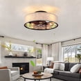 thumbnail image 3 of TICOZE 20 Inch Flush Mount Caged Ceiling Fan with Light - Low Profile Bladeless Farmhouse Fandalier with Remote, 6-Speed Reversible Motor for Bedroom, Kitchen, Living Room, 3 of 7