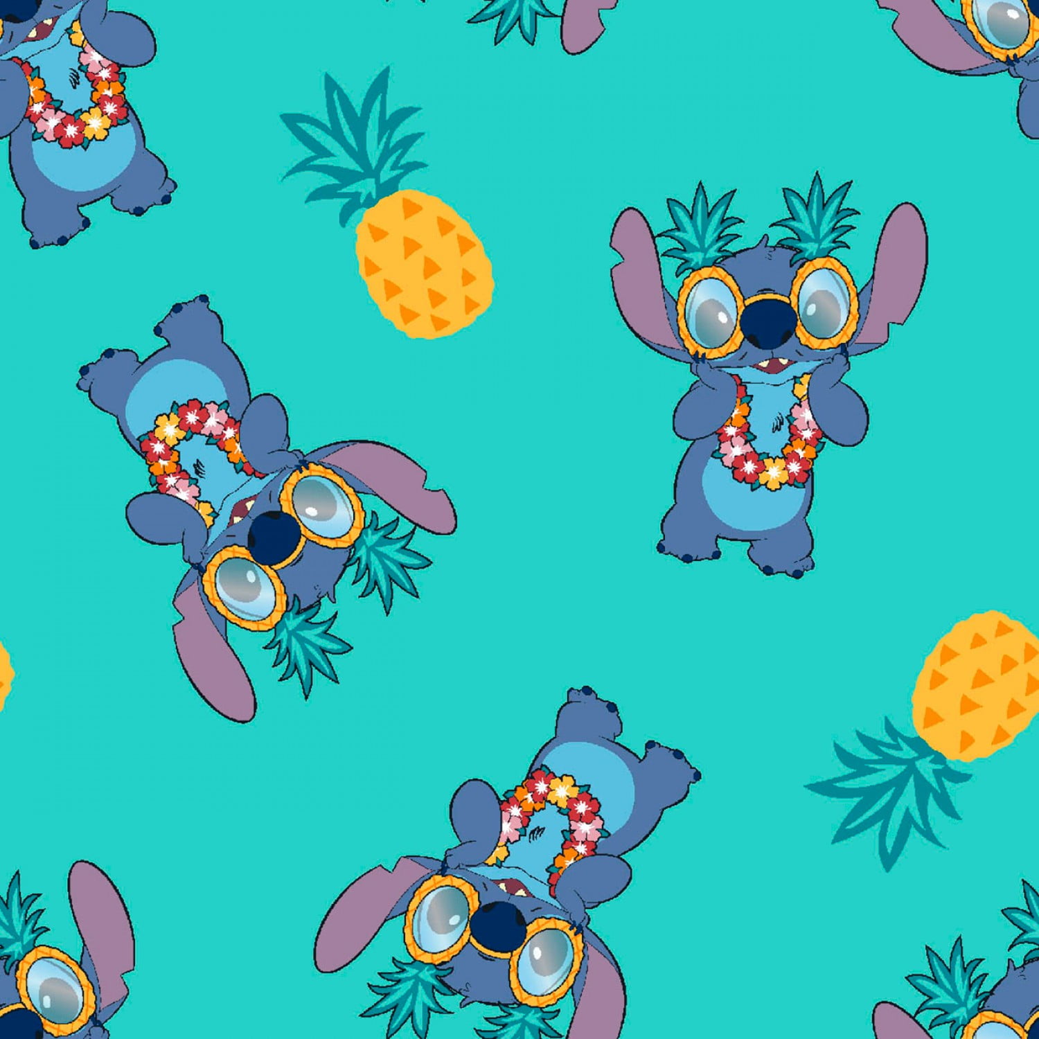 Disney Lilo Stitch Pineapple 100 Cotton Fabric Sold By The Yard 