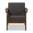 thumbnail image 2 of Baxton Studio Cayla Mid-Century Modern Grey Fabric and "Walnut" Brown Wood Living Room 1-Seater Lounge Chair, 2 of 6