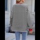 thumbnail image 4 of Sudadera Holgada Informal de Larga con Cuello Redondo y Bloques de Color para Mujer Negro y Rojo XL, 4 of 9