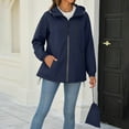 thumbnail image 5 of EchfiProm Packable Womens Windbreaker Jacket Waterproof Navy Lightweight Streetwear Zip-up Waterproof Hooded Coat, 5 of 8