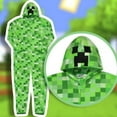 thumbnail image 5 of Minecraft Creeper Costume Pajama Outfit One Piece Union Suit, 5 of 7