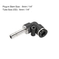 thumbnail image 3 of Push to Connect Tube Fitting,Plug-In Elbow Pneumatic Air Push Fit Lock Fitting 6mm  Tube OD x 6mm Tube Stem 3pcs, 3 of 3