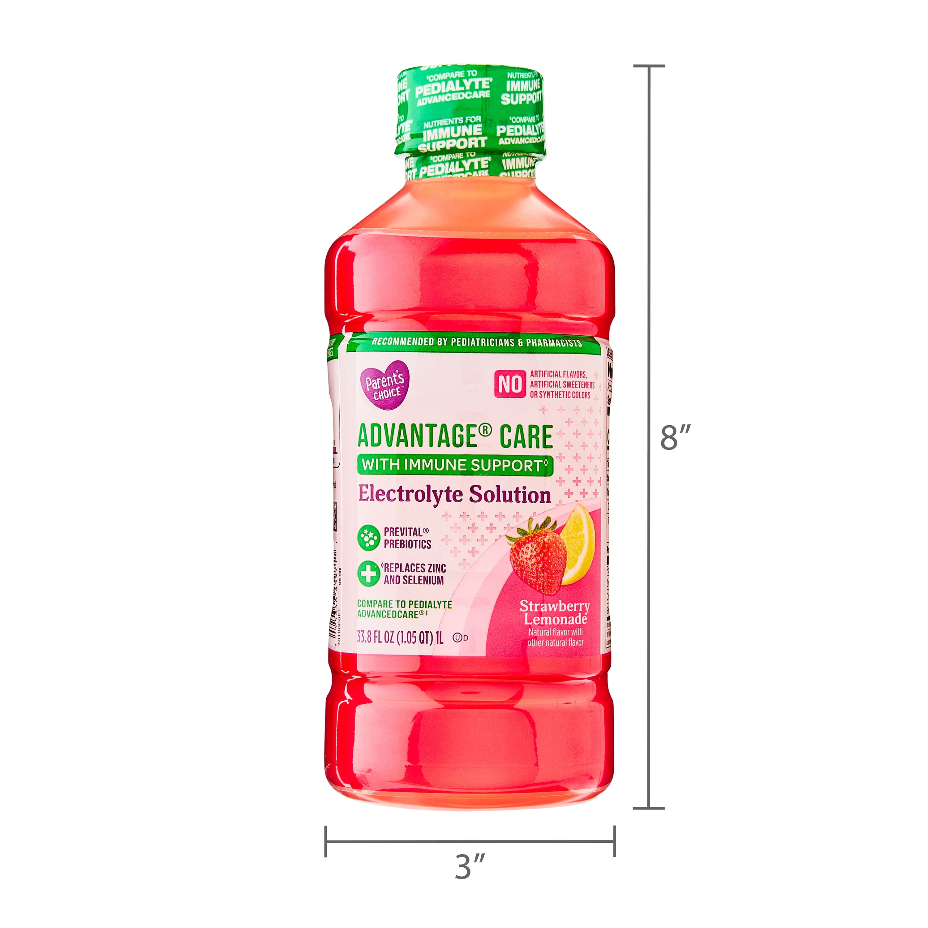 (2 pack) Parent's Choice Advantage® Care Electrolyte Solution, Strawberry Lemonade Flavor, Pediatrician Recommended, 1 Liter