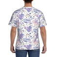 thumbnail image 3 of Bixox Men's Lavender Flowers Printed Short Sleeve Skinny Athletic T-Shirt, 3 of 6