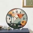 thumbnail image 4 of Yayeee Wall Clock Battery Operated 9.5" Silent Quartz Non-Ticking for Living Room Decor, Mid Century Orange Juice, 4 of 8