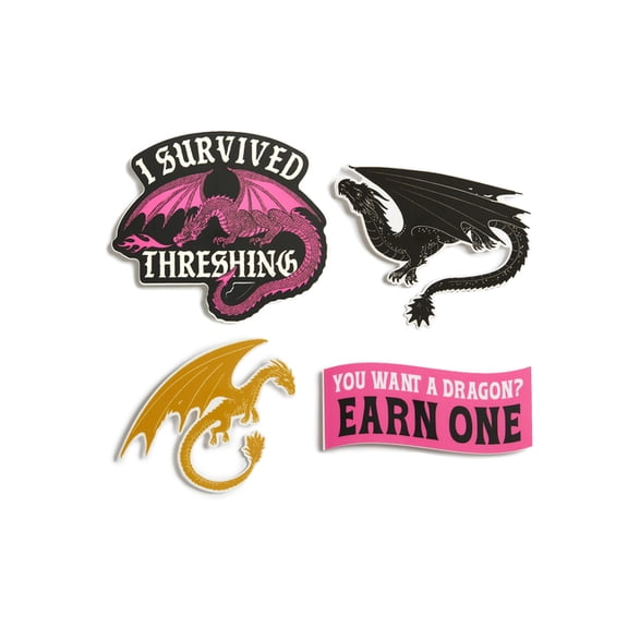 Fourth Wing: I Survived Threshing Stickers - Sticker Set of 4, (Hardcover)