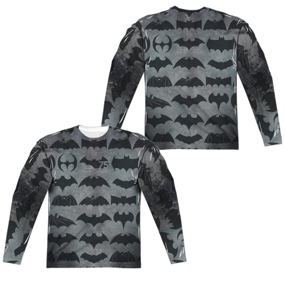 Batman - 75 Symbols (Front/Back Print) - Regular Fit Long Sleeve Shirt - XXX-Large