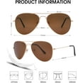 thumbnail image 3 of Polarized Aviator Sunglasses for Women Men, UV400 Protection Lens and Lightweight Metal Pilot Frame, 3 of 5