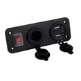 thumbnail image 3 of Panel De Interruptor A Prueba De Agua, Interruptor Basculante Dc 12V, Interruptor Para Coche, Barco, Camión, Cargador Usb Dual, Panel De Apagado Para Encendedor De Cigarrillos Eigraketly VI003991-00, 3 of 7
