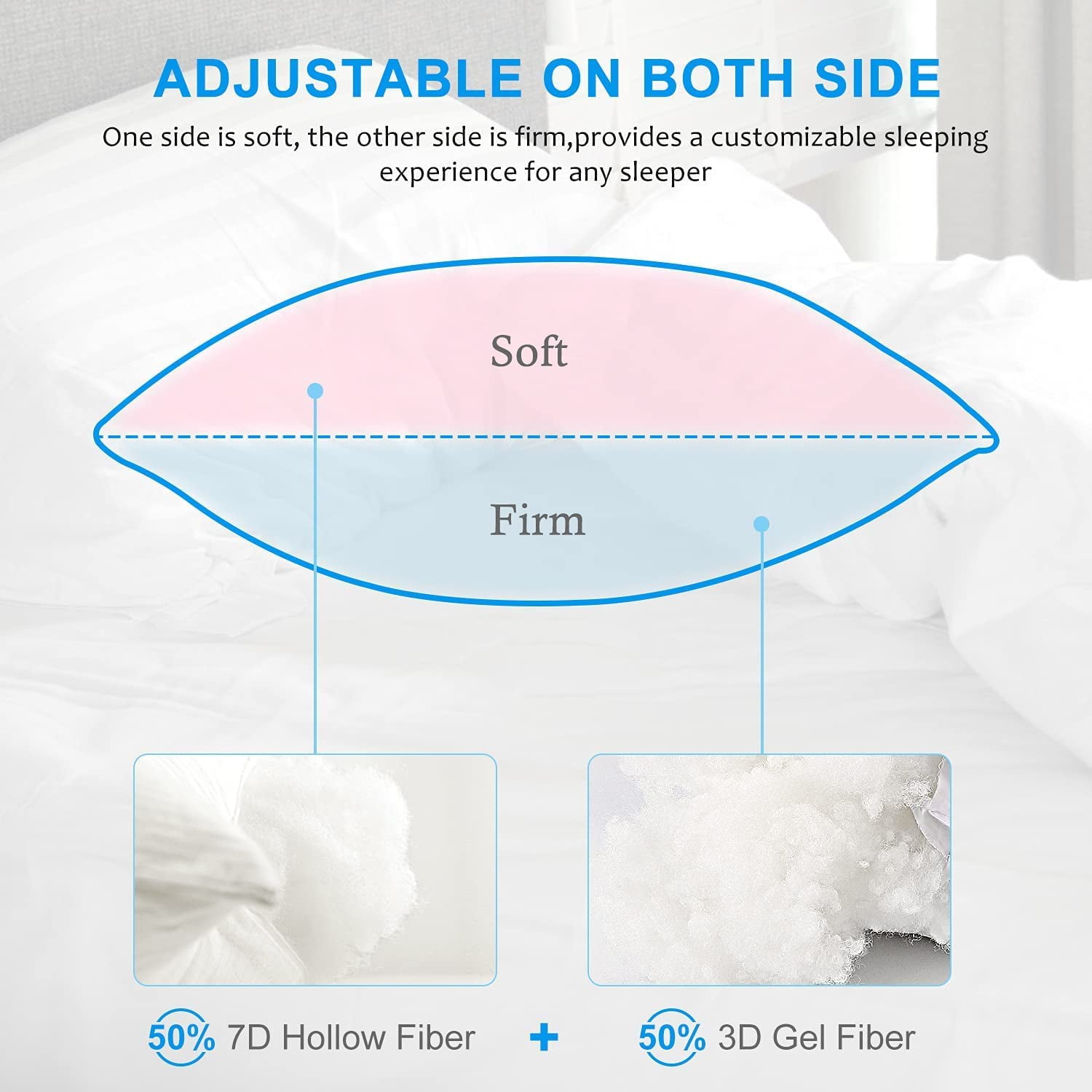 Hotel Collection Bed Pillows for Sleeping 2 Pack Queen Size，Pillows for Side and Back Sleepers,Super Soft Down Alternative Microfiber Filled Pillows,20 x 30 Inches