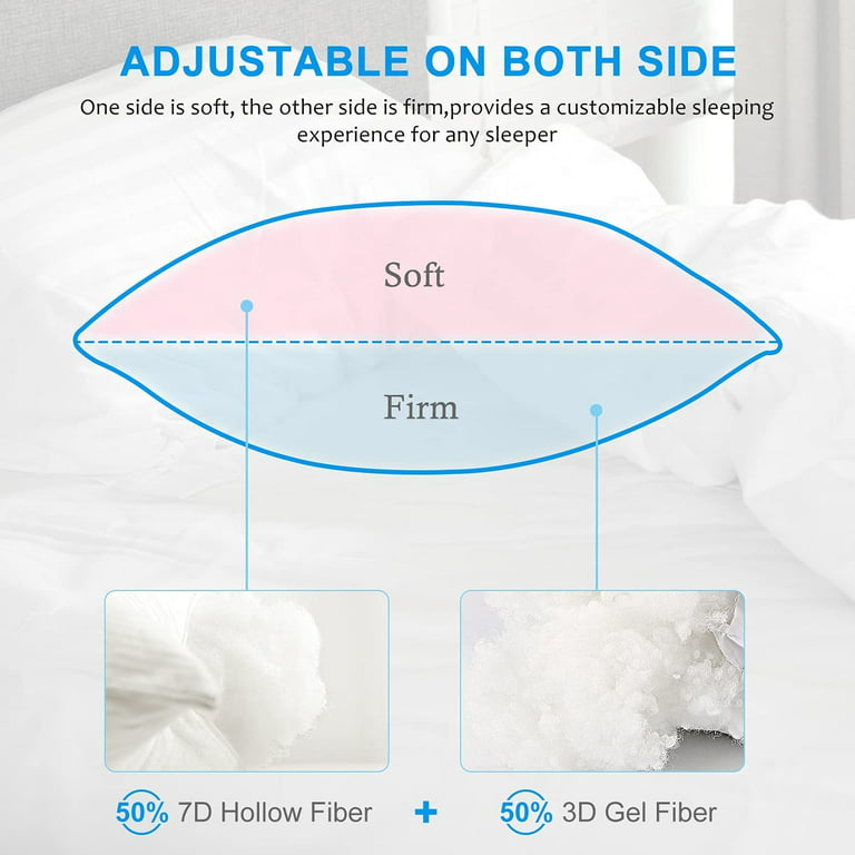 Bed Pillows Standard Size Set of 2, Cooling and Supportive Full Pillow 2 Pack  for Side and Back Sleepers, Down Alternative Hotel Collection Sleeping  Pillows , 20 x 30 Inches 