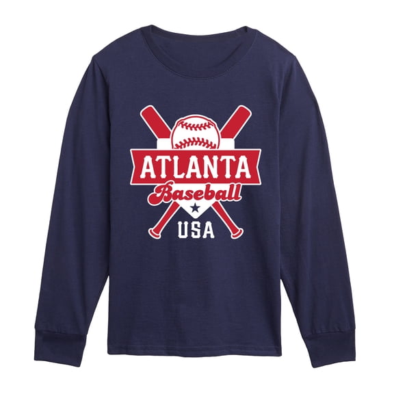 Instant Message - Baseball Atlanta Long Sleeve Graphic T-Shirt
