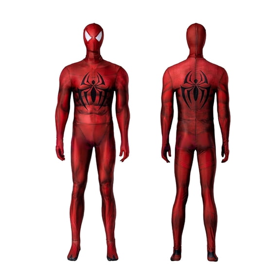 2026 New Halloween Spide Cosplay Costume, Hero Full Bodysuit Costume Set, Cosplay Set Include Jumpsuit with Hood, Halloween Outfits for Adult, S