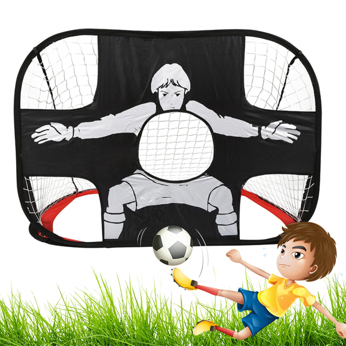 Foldable Mini Football Goal Soccer Net Training Garden Indoor Outdoor Kids Popup 