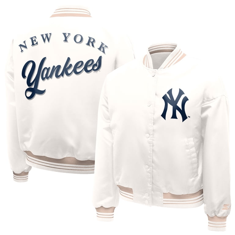 Women's Starter Cream New York Yankees Fashion Script Satin