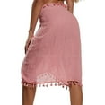 thumbnail image 4 of asdoklhq Plus Size Swimsuit Clearance Under $10,Women Solid Color Tassel Beach Wrap Sarong Cover Up Chiffon Swimsuit Wrap Skirts, 4 of 4